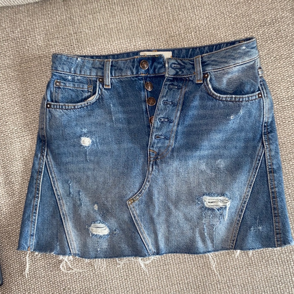 Free People Jean Skirt